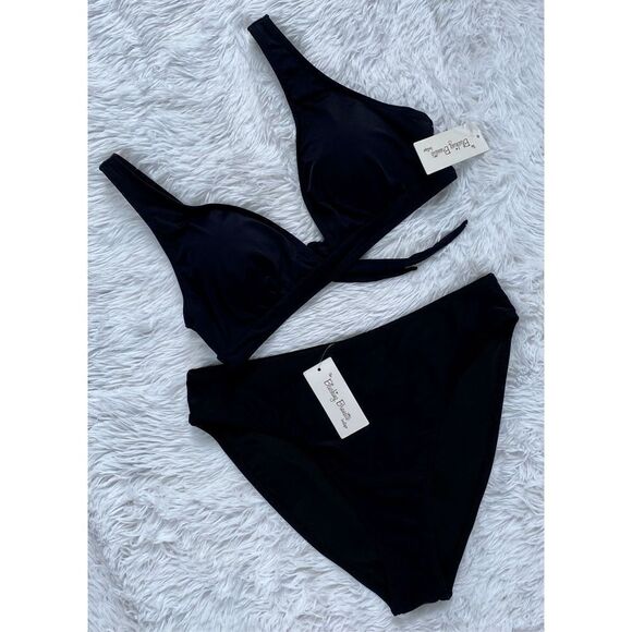 NWT The Blushing Brunette SZ L Seaside Retreat Black 2 PC Bikini - Picture 3 of 13